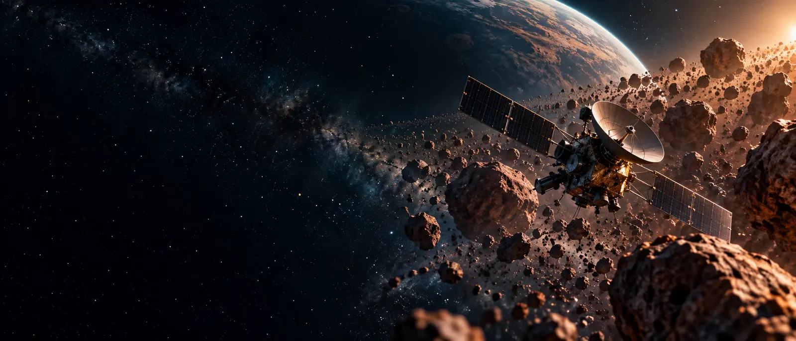 Illustrative aerospace mission scene